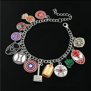 Super Hero Thor Spiderman Captaon America Charm Bracelet